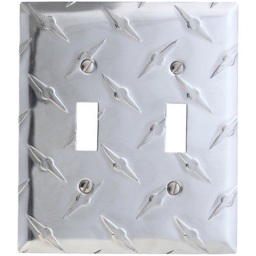 Amerelle Diamond Plate Single Rocker Stamped Aluminum Wallplate 